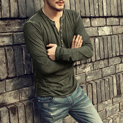 Slim Fit Henley T-shirt - Image 6