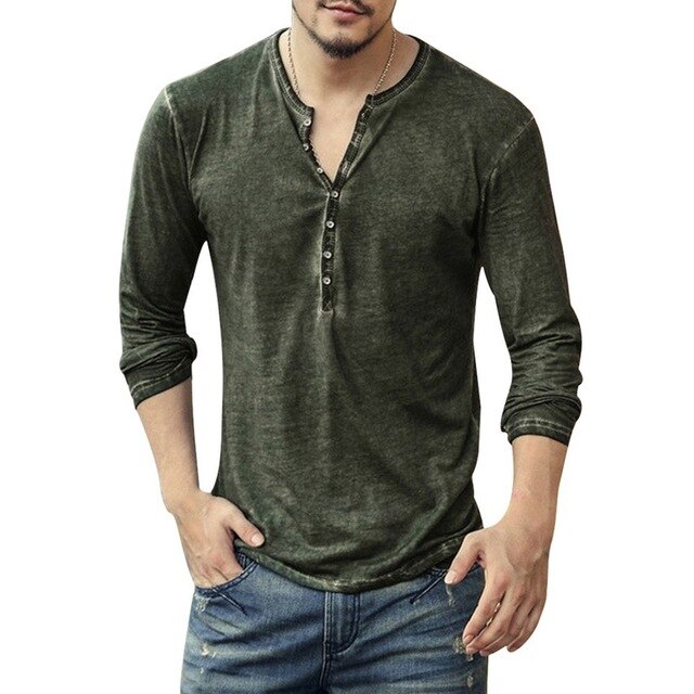 Athletic fit henley shirts deals