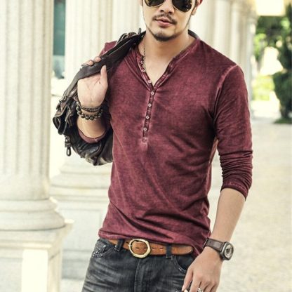Slim Fit Henley T-shirt - Image 2