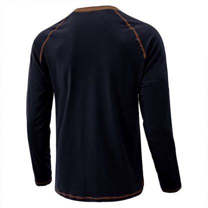 Color Contrast Henley Shirt - Image 2