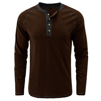 Color Contrast Henley Shirt - Image 4