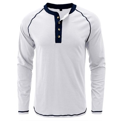 Color Contrast Henley Shirt