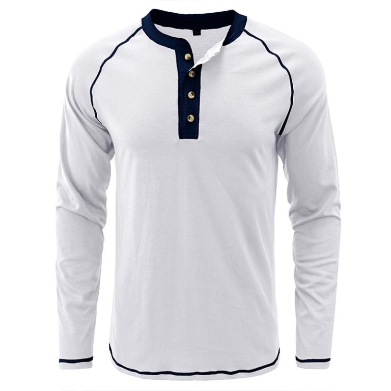 Men's Green Solid Henley Collar T-Shirt