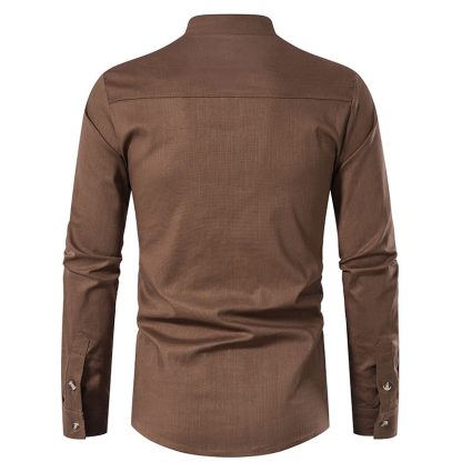 Handsome Solid Color Henley - Image 3