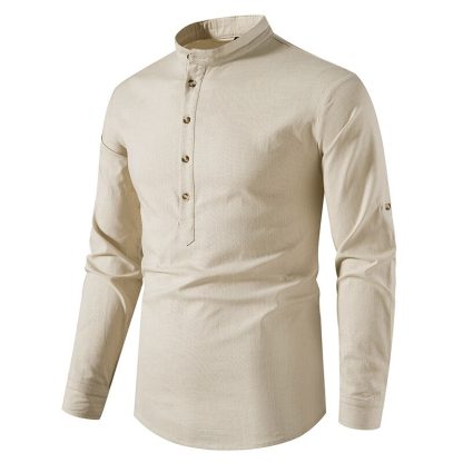 Handsome Solid Color Henley - Image 2
