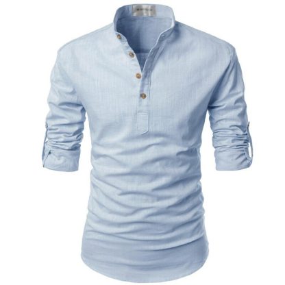 Men’s Slim-Fit Henley Tee - Image 3