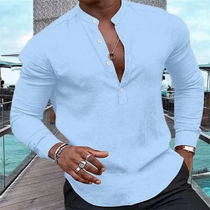 Stylish Men’s Henley Top - Image 2