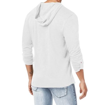 Casual Henley Hooded T-Shirt - Image 4