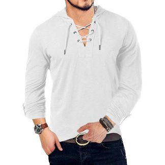 Casual Henley Hooded T-Shirt