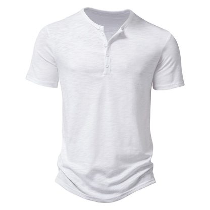 Henley Casual T-shirt Men - Image 2