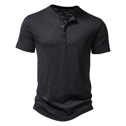 Henley Casual T-shirt Men - Image 7