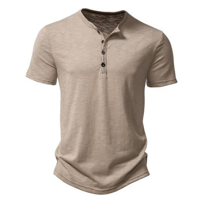 Henley Casual T-shirt Men - Image 5