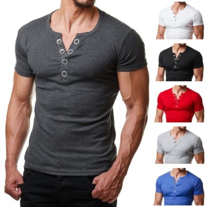 Summer Henley Men's Tee - Image 2