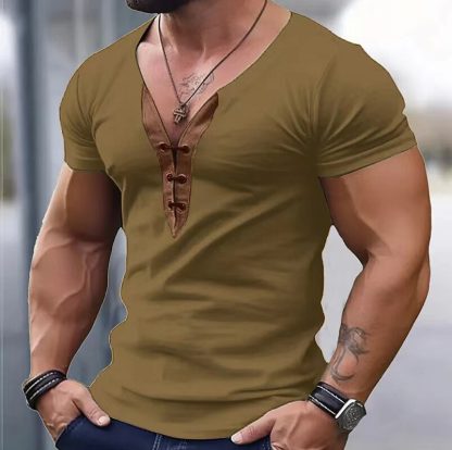 Muscle Fit Henley Shirt - Image 2