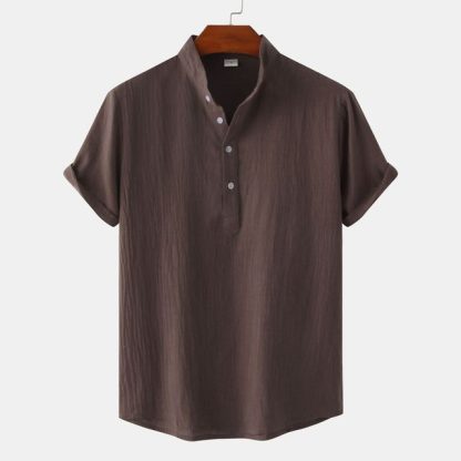 Cool Henley Cotton Shirt - Image 8