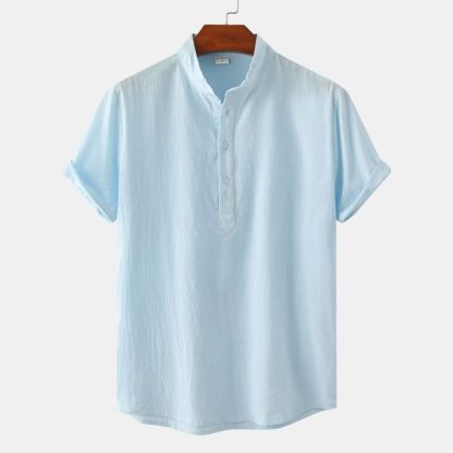 Cool Henley Cotton Shirt - Image 6