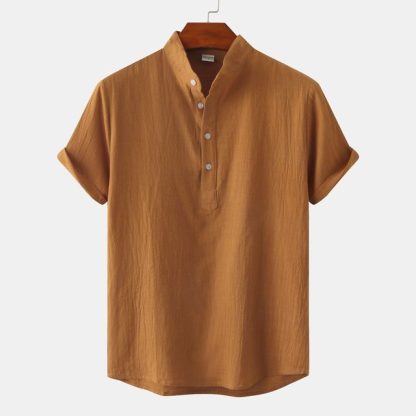 Cool Henley Cotton Shirt - Image 7