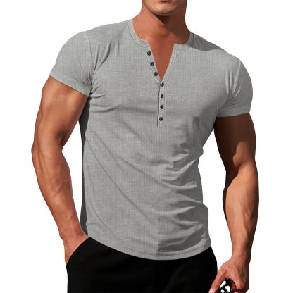 Summer Daily Henley Shirt - Image 3