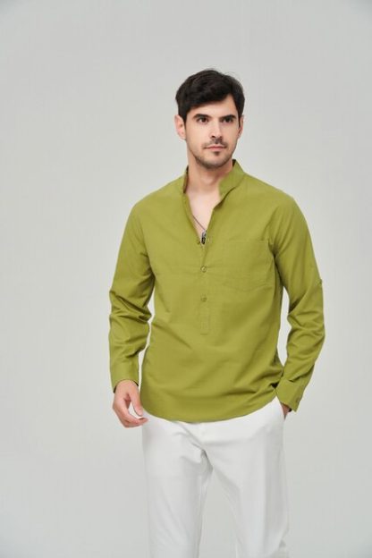 Mens Henley Roll Shirt - Image 4