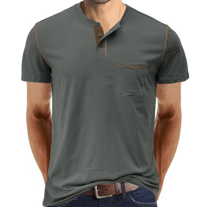 Summer Casual Henley Shirt - Image 4