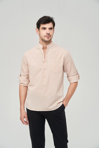 Mens Henley Roll Shirt - Image 3