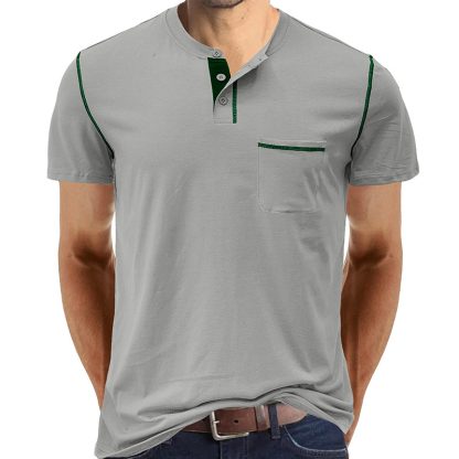 Summer Casual Henley Shirt - Image 5