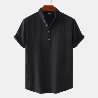 Cool Henley Cotton Shirt - Image 4