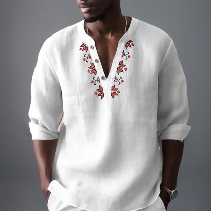 Casual Handsome Henley Shirt - Image 2