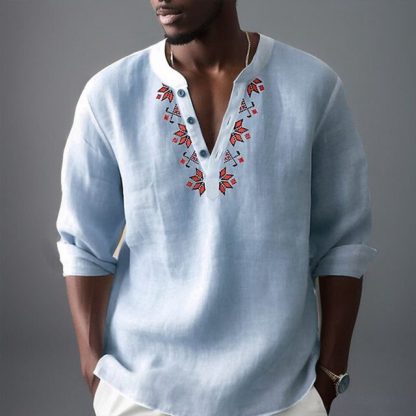 Casual Handsome Henley Shirt - Image 4