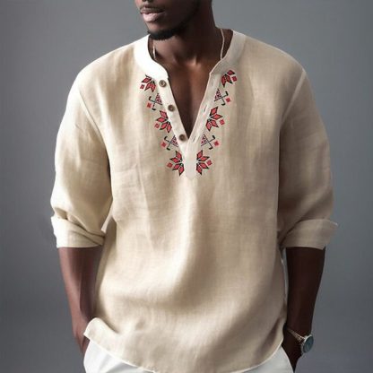 Casual Handsome Henley Shirt - Image 3