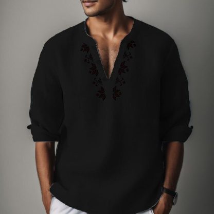 Casual Handsome Henley Shirt - Image 5