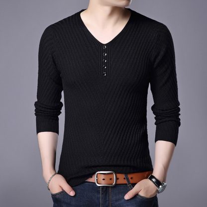 Beautiful Henley Design Mens Sweater - Image 2