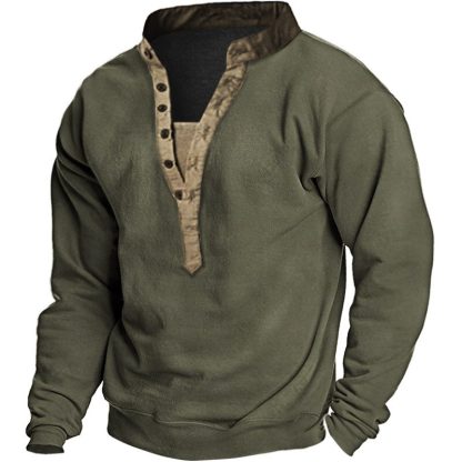 Long Sleeve Henley Sweater
