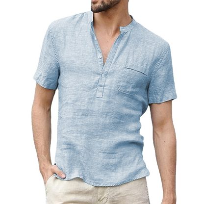 Attractive Men’s Henley T-Shirt - Image 2