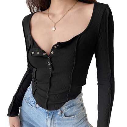 Square Neck Ribbed Shirt - Image 6