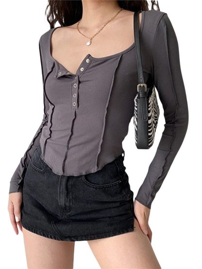 Square Neck Ribbed Shirt - Image 2