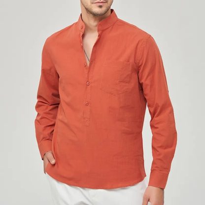 Summer Casual Henley Shirt - Image 4