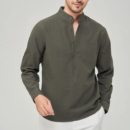 Summer Casual Henley Shirt - Image 5