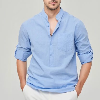 Summer Casual Henley Shirt - Image 6