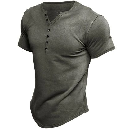 Casual Henley T-shirt Men