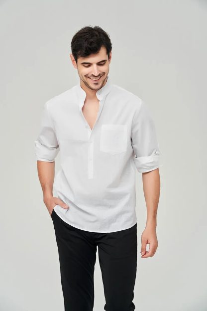 Summer Casual Henley Shirt - Image 10