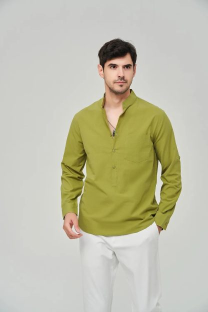 Summer Casual Henley Shirt - Image 7