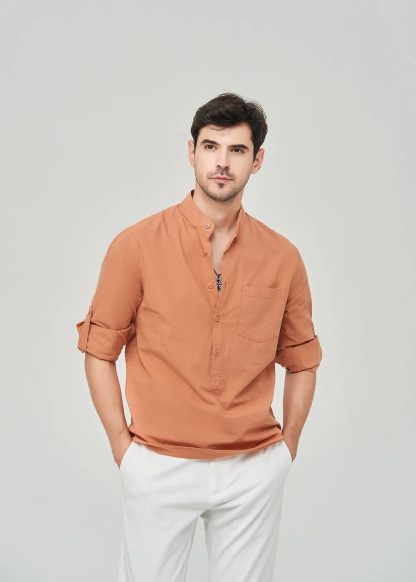 Summer Casual Henley Shirt - Image 11