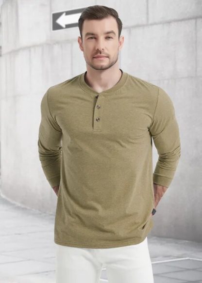 Casual Long Sleeve Henleys - Image 8