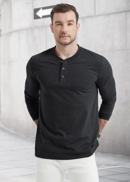 Casual Long Sleeve Henleys - Image 5