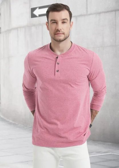 Casual Long Sleeve Henleys - Image 7