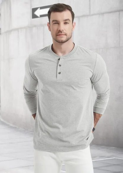 Casual Long Sleeve Henleys - Image 9