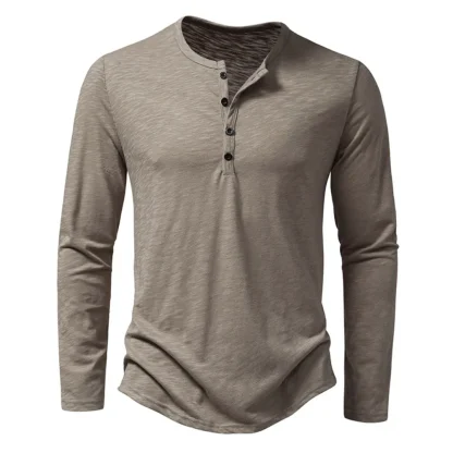 Timeless Elegance Henley Shirt - Image 2
