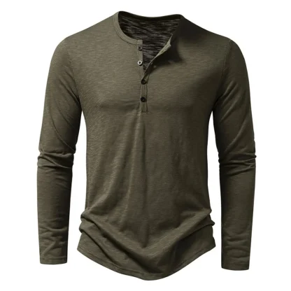 Timeless Elegance Henley Shirt - Image 4