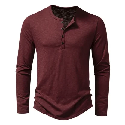 Timeless Elegance Henley Shirt - Image 5